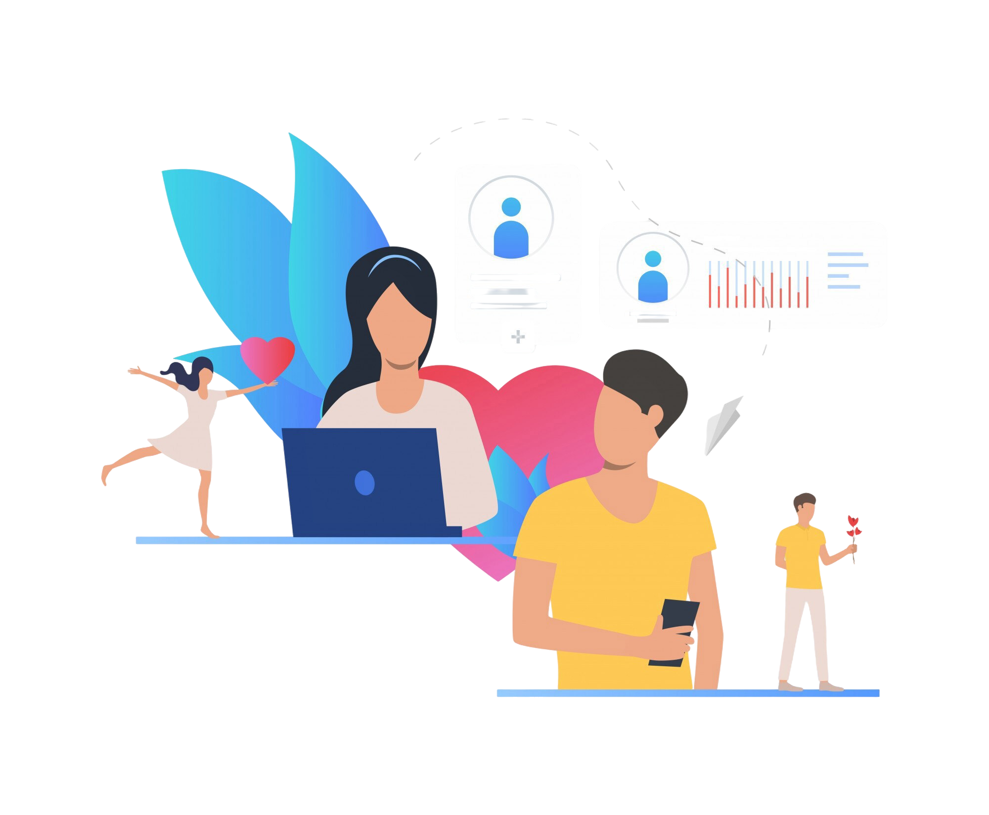 Man Woman Texting Messages Dating Site