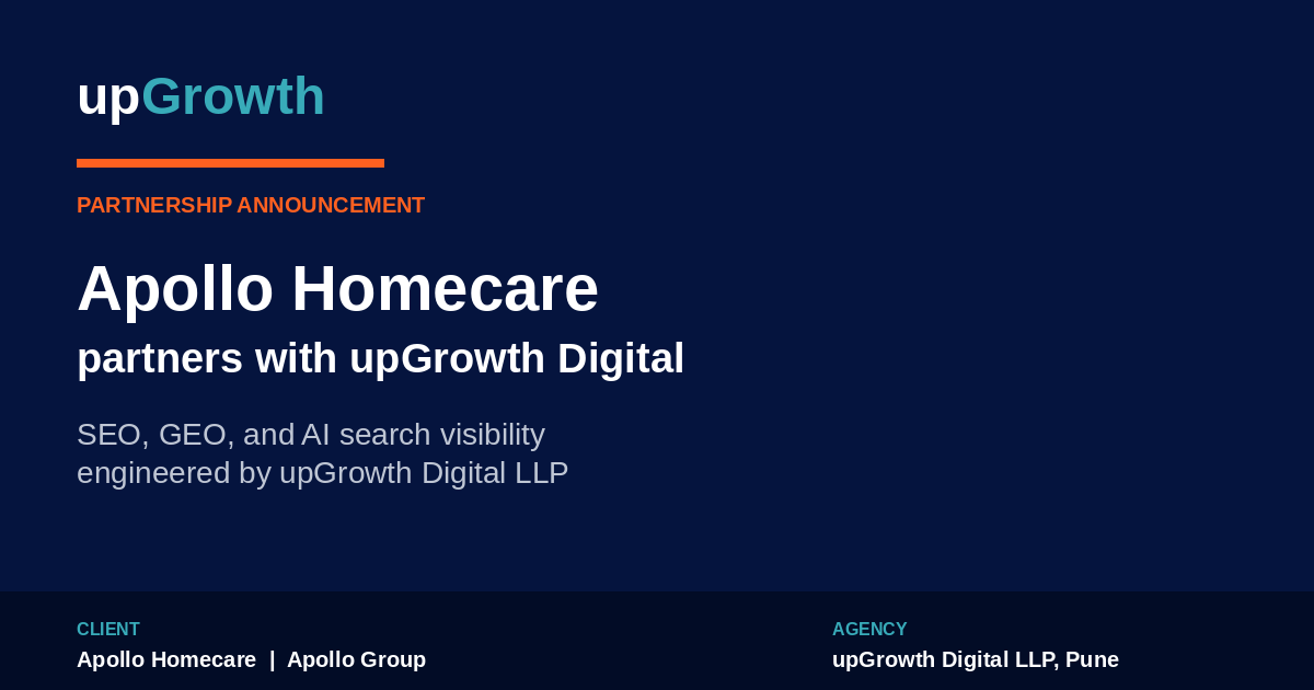 Apollo Homecare Partners With Upgrowth Digital For Seo Ai Search Growth Featured Cobranded